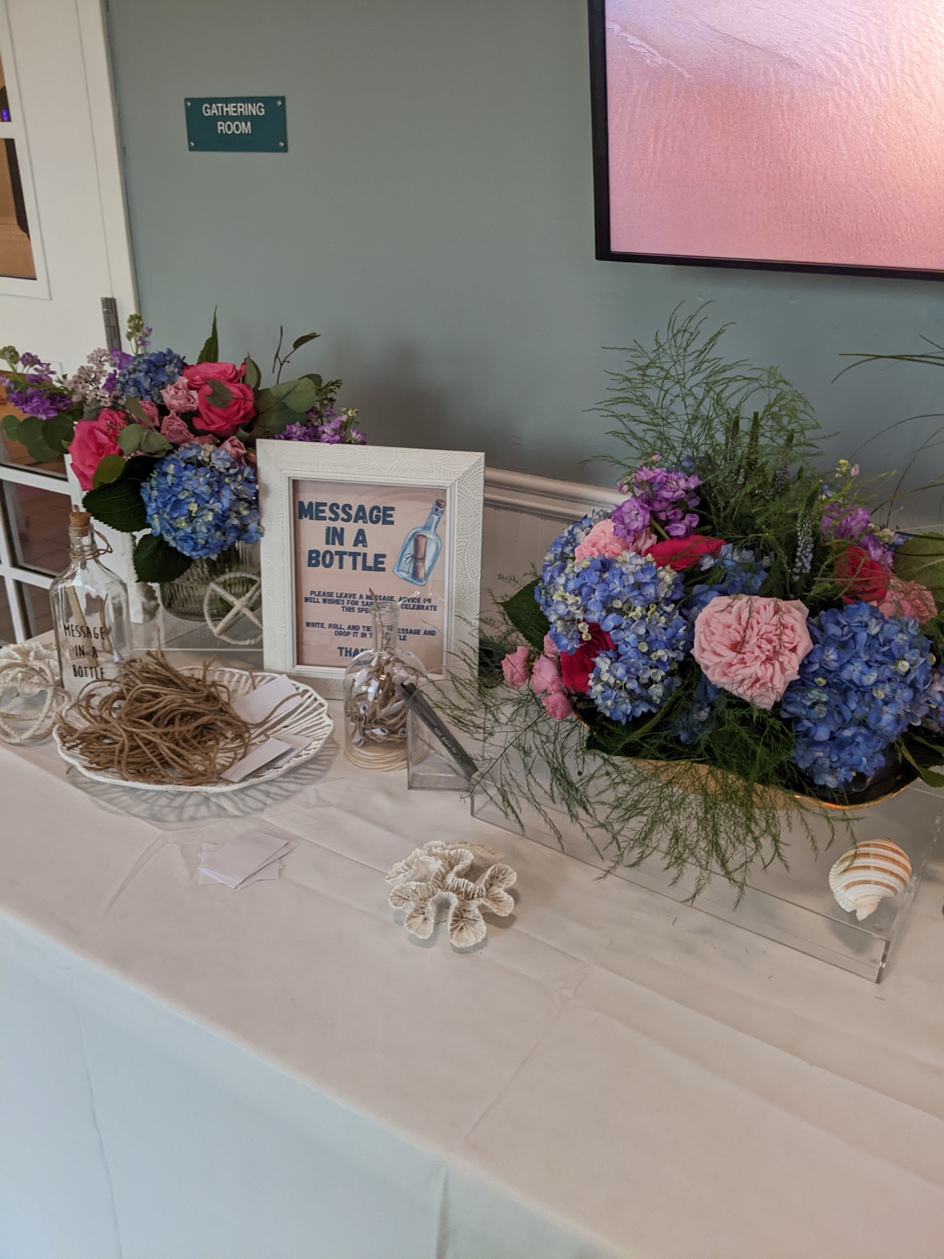 Chez Chanee message in a bottle floral display
